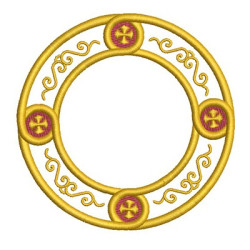 Diseño Para Bordado Marco Redonda Con Cruce 3