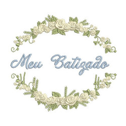 Diseño Para Bordado Marco De Las Rosas Mi Bautismo 2