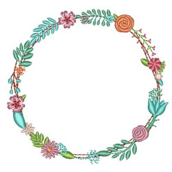 Matriz De Bordado Moldura Flores Do Campo 2