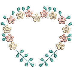 Diseño Para Bordado Marco Floral Cute 2