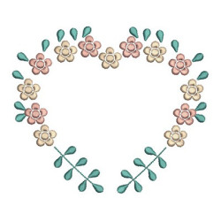 Diseño Para Bordado Marco Floral Cute 3
