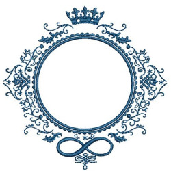 Embroidery Design Infinite Frame With Crown