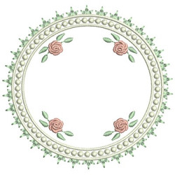 Diseño Para Bordado Marco Rosa Cute 2