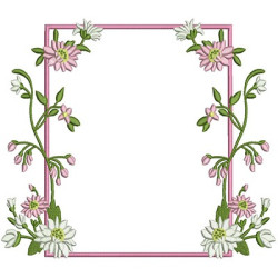 Matriz De Bordado Moldura Retangular Floral