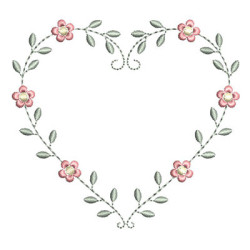 Diseño Para Bordado Corazón Floral 2