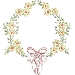 Diseño Para Bordado Marco Floral Con Lazo 4