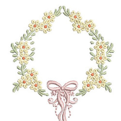 Diseño Para Bordado Marco Floral Con Lazo 6