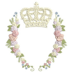 Diseño Para Bordado Marco De Las Rosas Con La Corona 3
