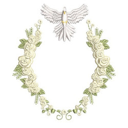Diseño Para Bordado Marco De Las Rosas Con Espíritu Santo 1