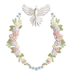 Diseño Para Bordado Marco De Las Rosas Con Espíritu Santo 2