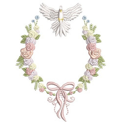 Diseño Para Bordado Marco De Las Rosas Con Espíritu Santo 4