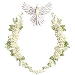 Diseño Para Bordado Marco De Las Rosas Con Esíritu Santo 5
