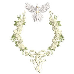 Diseño Para Bordado Marco De Las Rosas Con Espíritu Santo 3