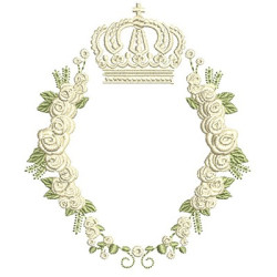 Diseño Para Bordado Marco De Las Rosas Con Corona 4