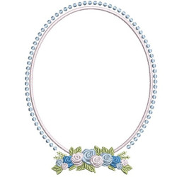 Diseño Para Bordado Moldura Provenza Con Rosas 1