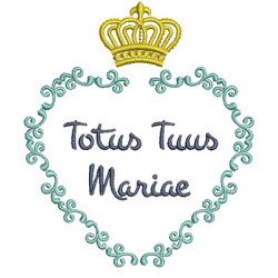 Diseño Para Bordado Totus Tuus Mariae 1