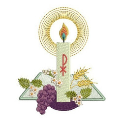 Embroidery Design Vigil Candle And Bible