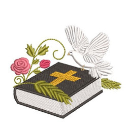 BIBLE WITH FLOWERS AND DIVINE