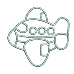 Diseño Para Bordado Avión Contornado 2