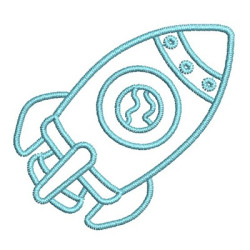 Diseño Para Bordado Foguete Contorneado