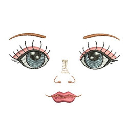 Diseño Para Bordado Rostro Muñeca Niña 10