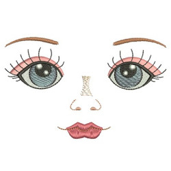 Diseño Para Bordado Rostro Muñeca Niña 11