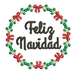 Matriz De Bordado Guirlanda Feliz Navidad