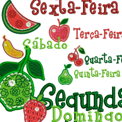 Diseño Para Bordado Paquete Semanas Fruta 4 Pt