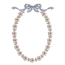 Diseño Para Bordado Marco Floral 20 Cm